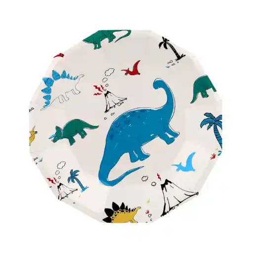 [56105] Dinosaur Party Plates – 7 Inch, 8 Pcs