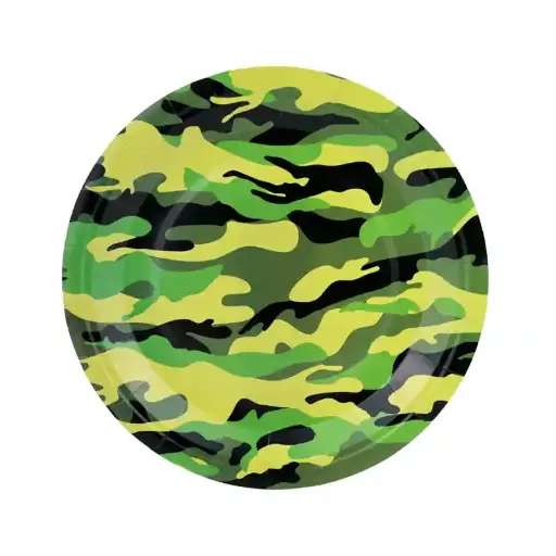 [56186] Camouflage Army Paper Plates – 7 Inch, 10 Pcs