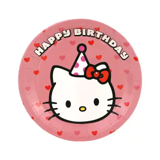 [56342] Hello Kitty Party Paper Plates – 7 Inch, 10 Pcs