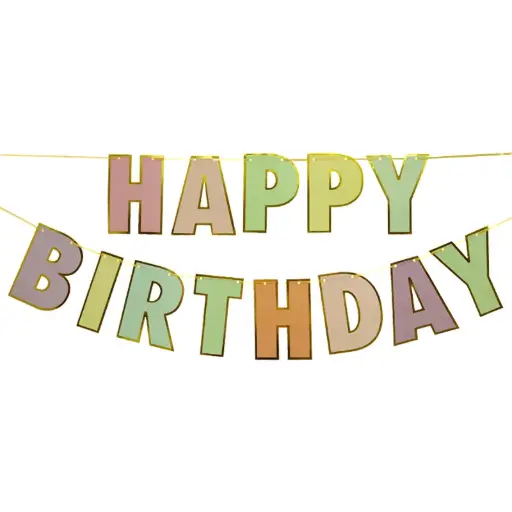 [56561] Pastel Happy Birthday Banner 3 Meter