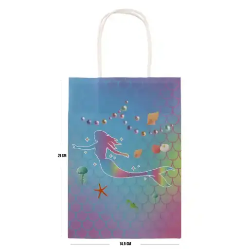 [55995] Mermaid Party Paper Bag - 6 pcs