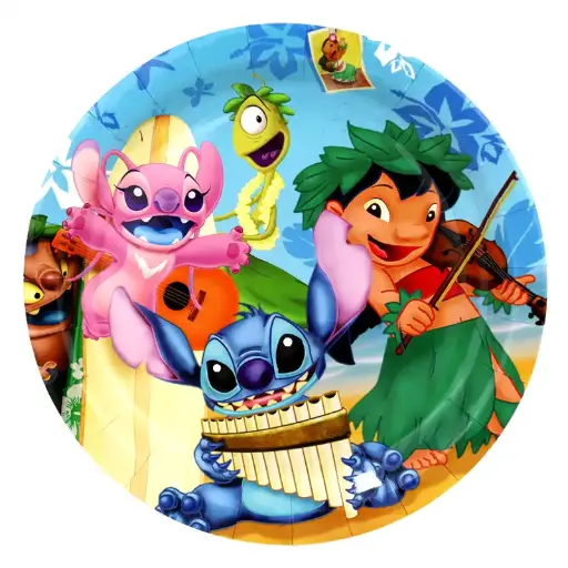 [56129] Stitch Party Paper plate – Lilo & Stitch Disney plate - 10 pcs