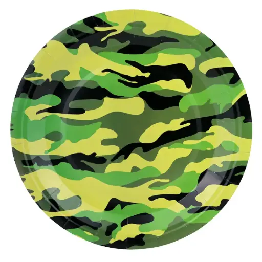 [56183] Camouflage Army Paper Plates 9 Inch – 10 Pcs
