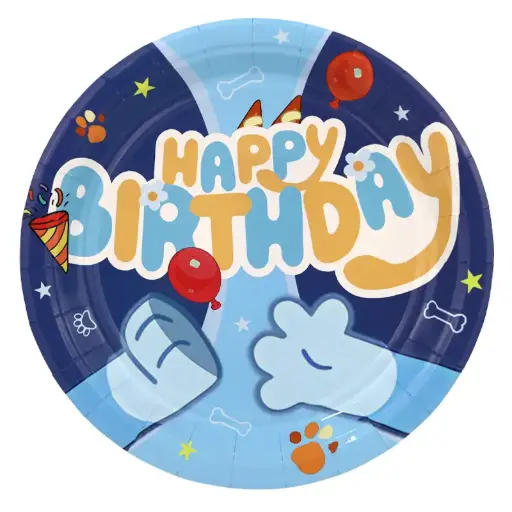 [56199] Bluey Birthday Paper Plates 9 Inch – 10 Pcs