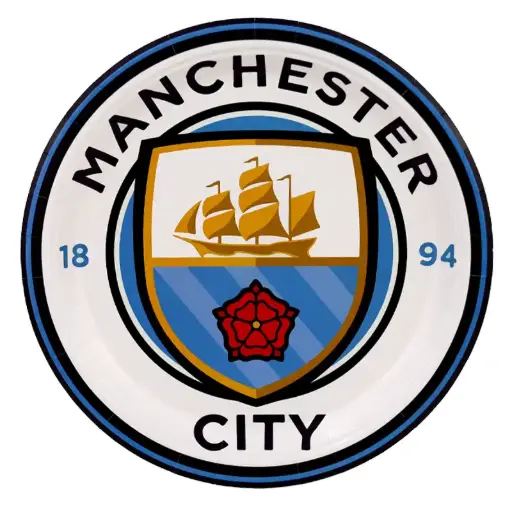 [56282] Manchester City Paper Plates 9 Inch – 8 Pcs