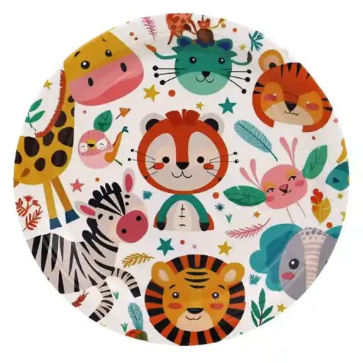 [56355] Safari Jungle Animal Paper Plates 9 Inch – 10 Pcs