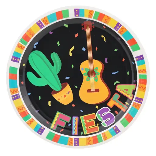 [56396] Fiesta Party Paper Plates 9 Inch – 8 Pcs
