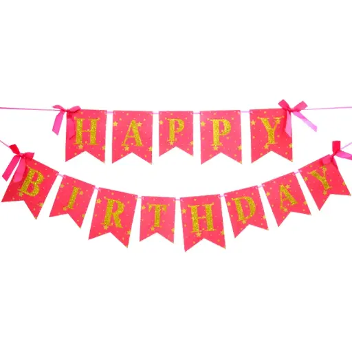 [56569] Pink Happy Birthday Banner 