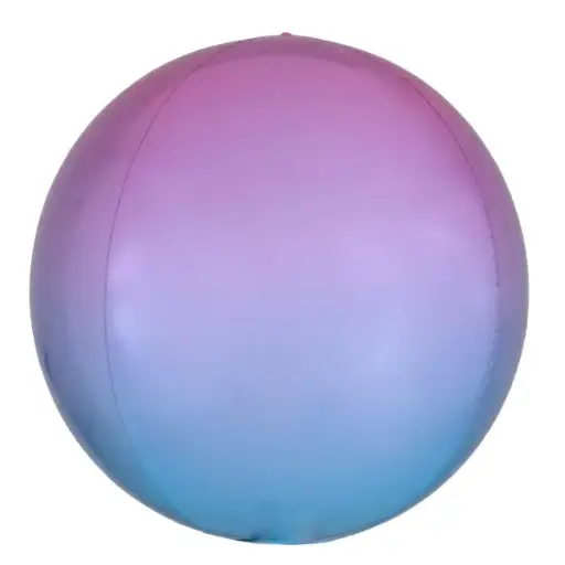 [40628] Pink and Blue Ombre Orbz Foil Balloon 22 Inch