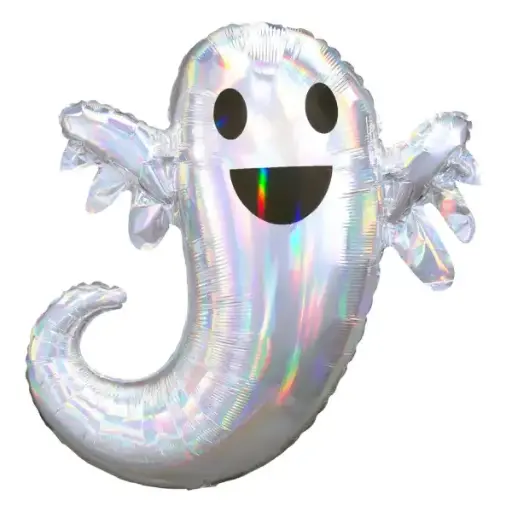 [3998601] Ghost Iridescent Holographic Halloween Foil Balloon 18 in