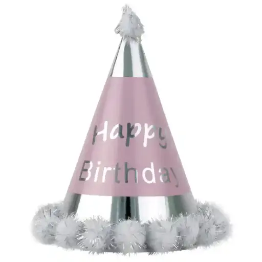 [56955] Silver Foil Birthday Hat – 18 cm