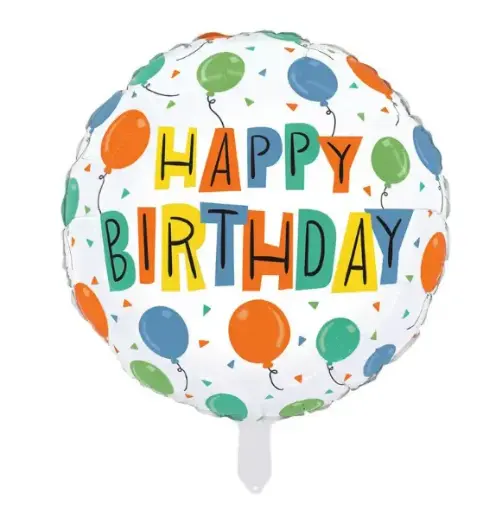 [00057109/M-147] Happy Birthday Balloons print Foil Balloon 18 in