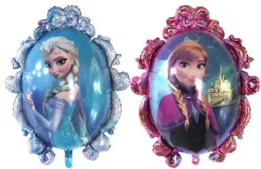 [00057266] Elsa & Anna Mirror Design Helium Balloon – Frozen-Themed Party Decor
