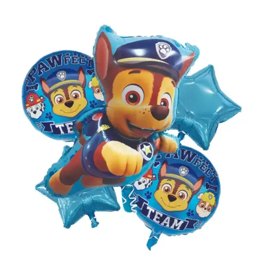 [T-101-A] Paw Patrol Super Pop Heroes Team Balloon Bouquet 5pcs