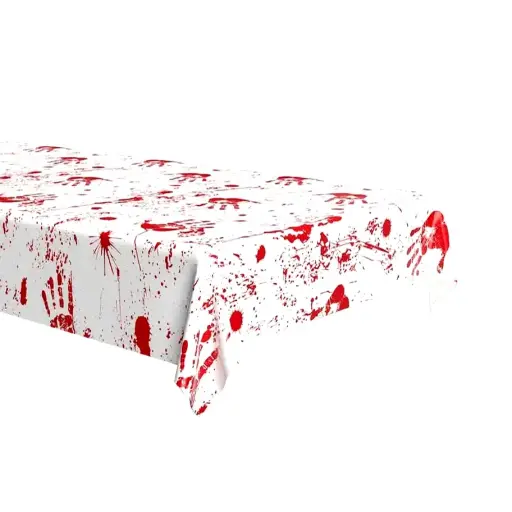 [00057306] Bloody Handprints Table Cover- 260 x 130 cm