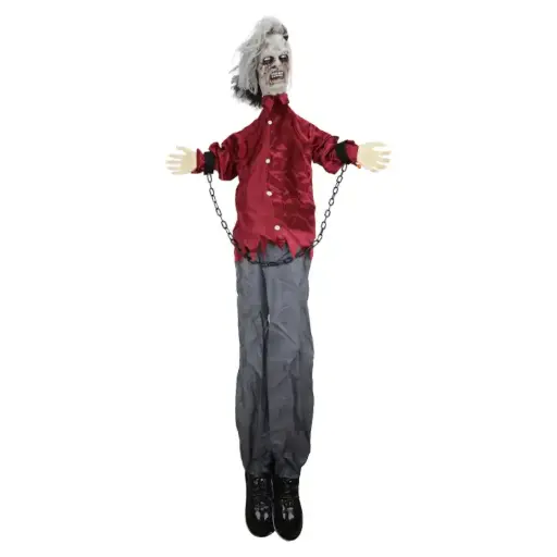 [00057315] Zombie Hanging Decoration with Chains – Bloody Horror Halloween Prop