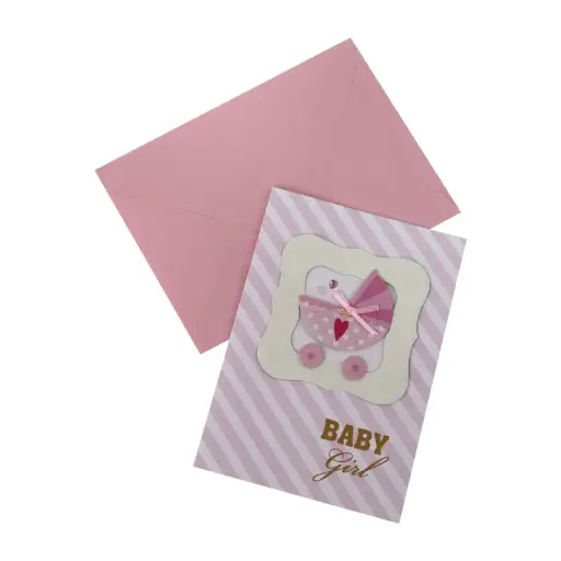 [00057523] Golden Baby Girl Card 