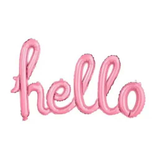 [00058978] Hello Pink Foil Balloon Banner
