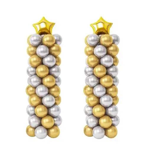 Balloon Pillars with Star-Shaped Foil Balloon Topper 2 pcs