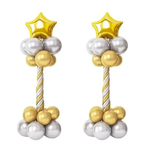 Balloon Pillars with Star-Shaped Foil Balloon Topper 2 pcs