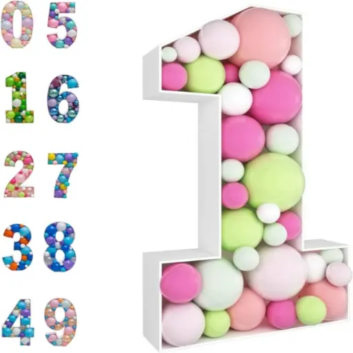 Hollow Letter With Balloons ( S/M/L)