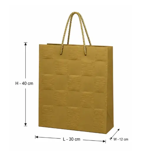 [00057759] Luxury Gold Large Textured Gift Bag – 30x12x40 cm