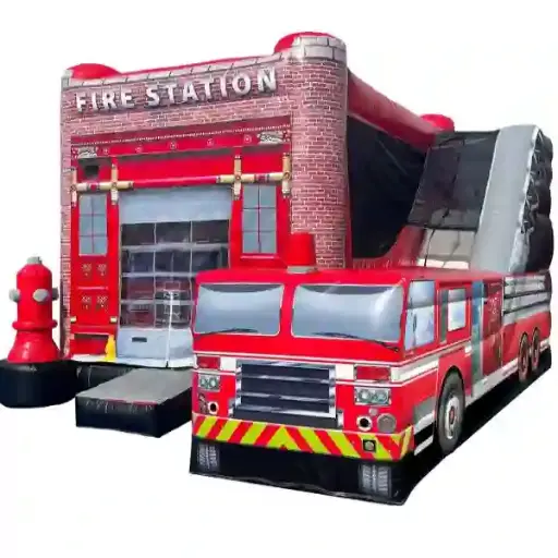 Inflatable Fire Station Bouncy Combo