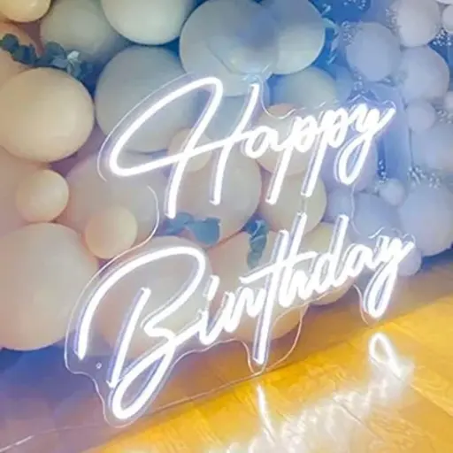 Happy Birthday Hanging Acrylic LED Sign