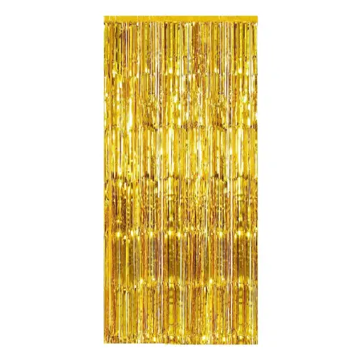 Foil Fringe Curtain – Gold