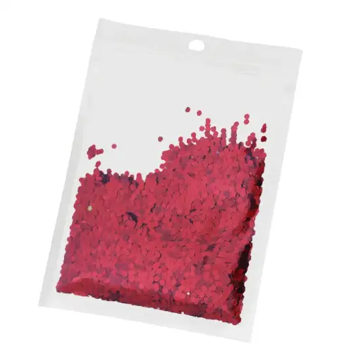 Small Red Metallic Confetti – Fine Hexagon Party Table Scatter (1 Pack)