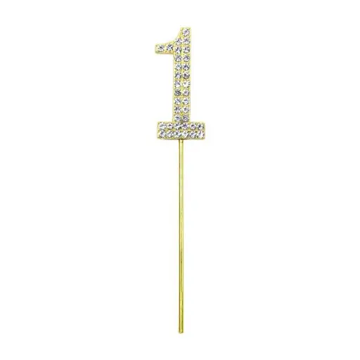 Gold Diamond Number 1 Cake Topper