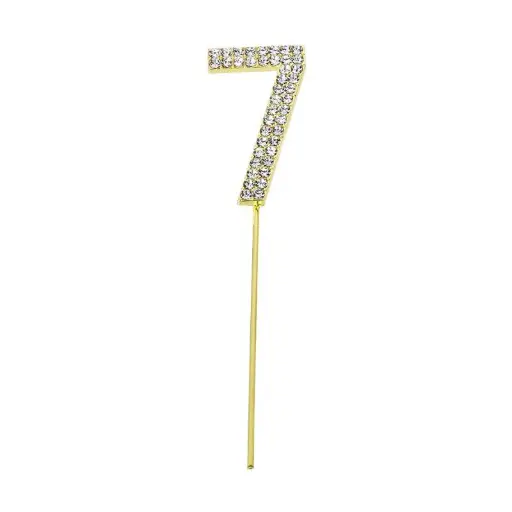 Gold Diamond Number 7 Cake Topper