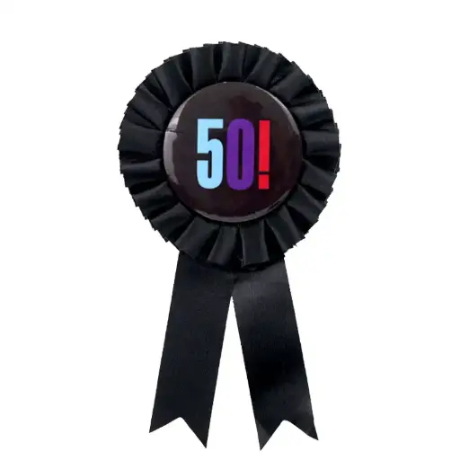 50th Birthday Rosette Badge