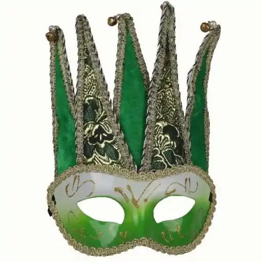 Venetian Costume Mask Accessories – Green & Silver