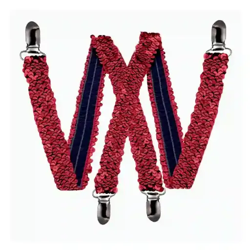 Adult Fashion Suspenders – Red Sequins