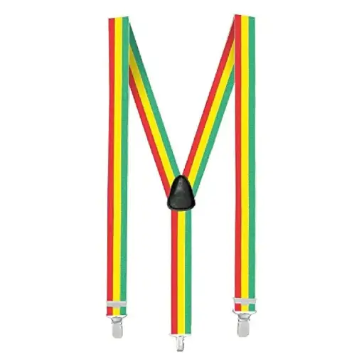 Adult Fashion Suspenders – Green, Yellow & Red Combo 