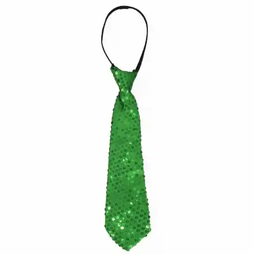 Glittering Sequin Necktie For Kids - Green