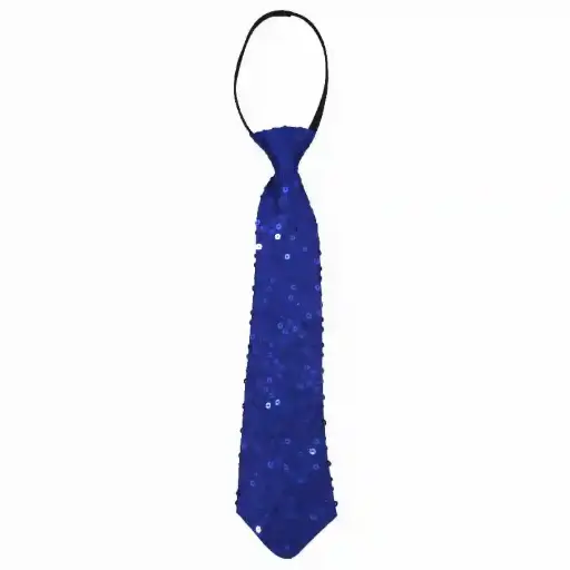 Glittering Sequin Necktie For Kids - Blue