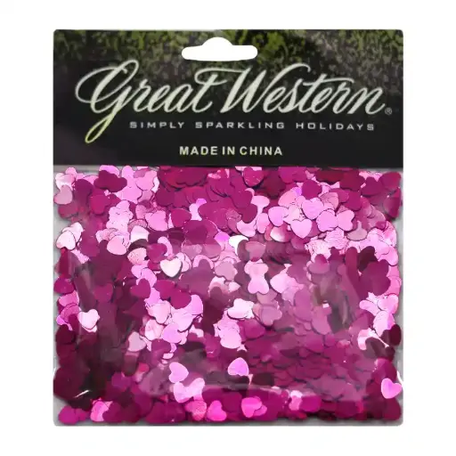 Metallic Pink Heart Confetti