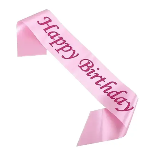 Happy Birthday Sash – Pink & Maroon