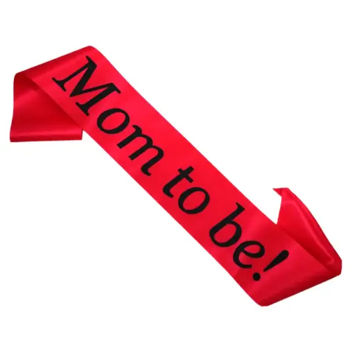 Mom To Be Sash – Red & Black