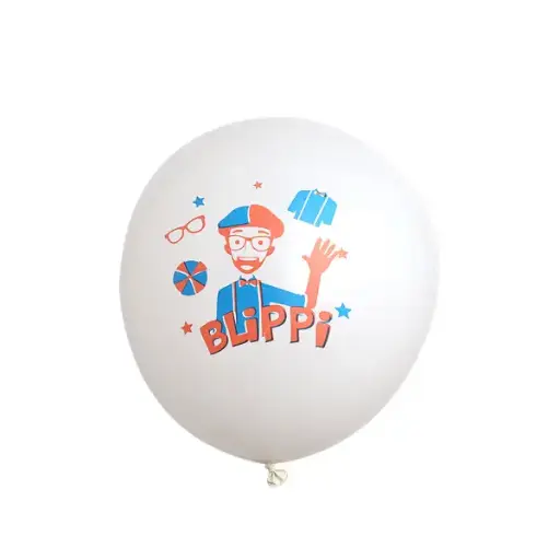 Blippi Printed Latex Balloon White – 11in