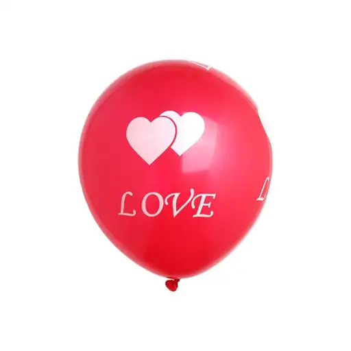 Love Heart Printed Latex Balloon Red – 11in