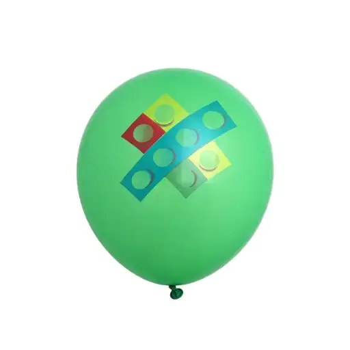 Building Blocks Printed Balloon Green – 11in