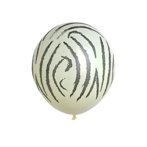 Zebra Stripes Printed Balloon White – 11in