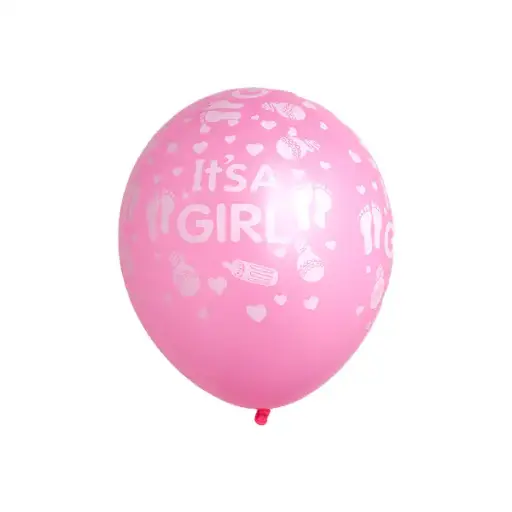 Happy Birthday Printed Balloon Baby Pink – 11in