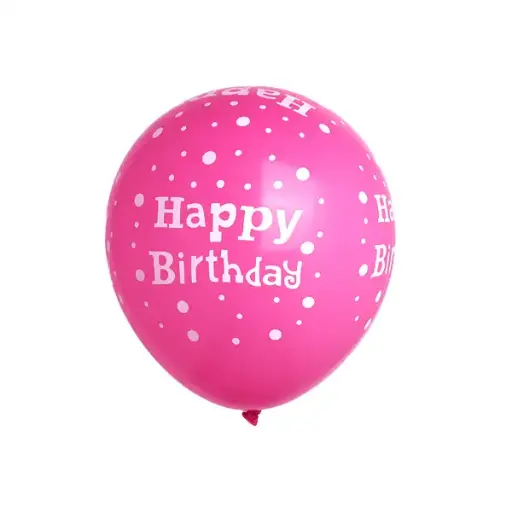 Happy Birthday Printed Balloons Pink – 11in