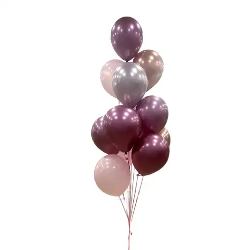 Chrome and Pastel Balloon Bouquet – Helium Party Set with Mixed Finishes