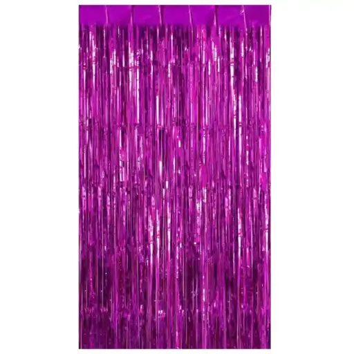 [00058324] Foil Fringe Curtains -Purple