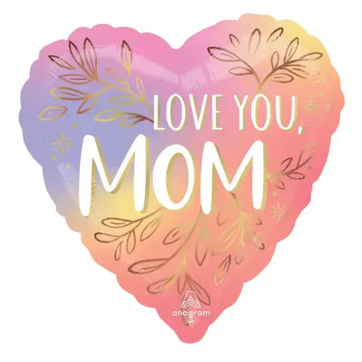 [4673601] Botanical Traces Love You Mom Jumbo Foil Balloons